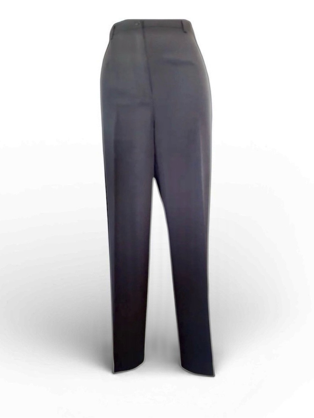 DONCASTER black pants, flat front, silk blend, high waist, straight leg. 8 EUC